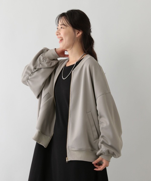 GLOBAL WORK Smile Seed Store(グローバルワーク スマイルシードストア)の「上品ジップブルゾン/129675(パーカー・レディース・ブラック/ベージュ/チャコール・SMALL/MEDIUM/X-LARGE/LARGE)」の12枚目の写真