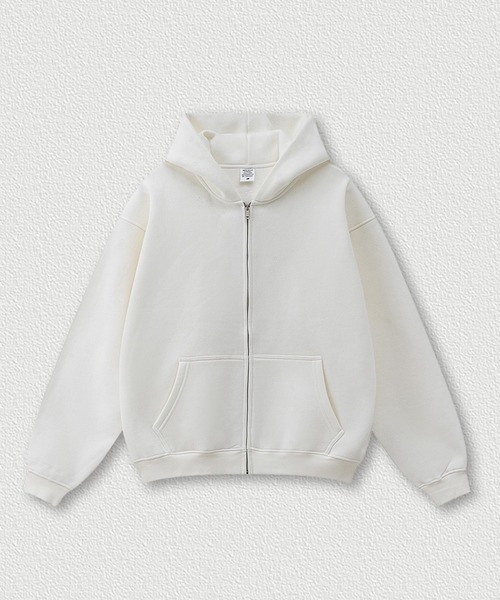 セール】【セットアップ対応】ビッグシルエット裏起毛ジップパーカー