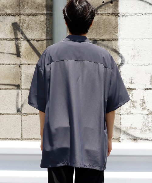 Cal Top(キャルトップ)の「CALTOP/キャルトップ CALTOP OPEN COLLER S/S SHIRT オープンカラー 開襟シャツ オーバーサイズ メンズ 夏物 夏服(シャツ/ブラウス・メンズ・カーキ/グレー/ブラック/ネイビー/スカイブルー・S/M/L/XL)」の7枚目の写真