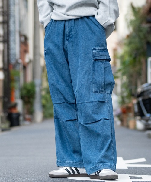glamb クロップド デニム カーゴパンツ 定価2万4750円 セール】Cropped Sarrouel Cargo Pants / クロップドサルエル