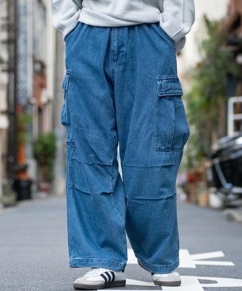 JOHN'S CLOSET(ジョンズクローゼット)の「【3】スラブデニム ワイドカーゴパンツ(デニムパンツ・メンズ・ブルー/スミクロ/ブラック・MEDIUM/LARGE/X-LARGE)」の12枚目の写真