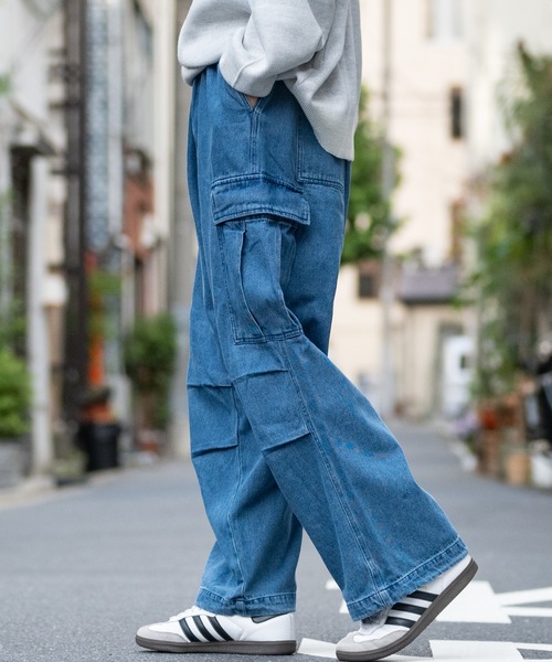 JOHN'S CLOSET(ジョンズクローゼット)の「【3】スラブデニム ワイドカーゴパンツ(デニムパンツ・メンズ・ブルー/スミクロ/ブラック・MEDIUM/LARGE/X-LARGE)」の13枚目の写真