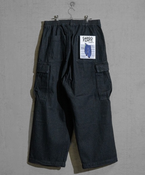 セール】【3】スラブデニム ワイドカーゴパンツ（デニムパンツ