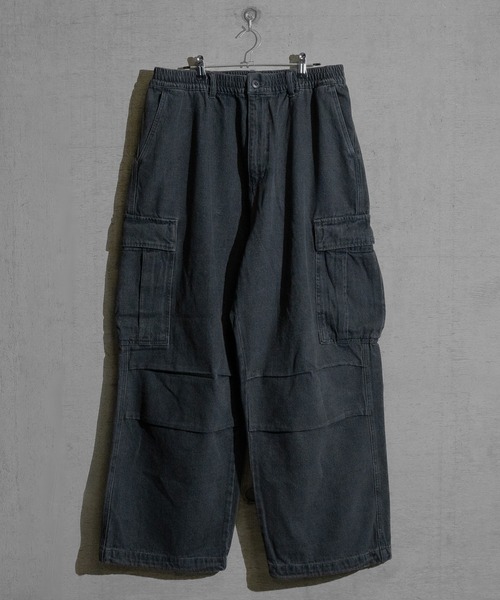 セール】【3】スラブデニム ワイドカーゴパンツ（デニムパンツ