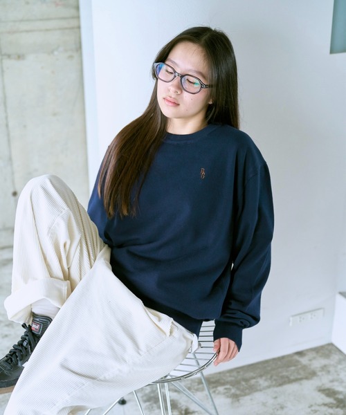 BROKEN BASE(ブロークンベース)の「BB刺繍ハイゲージニット(ニット/セーター・メンズ・グレー系/ネイビー/ブルー系・MEDIUM/LARGE)」の5枚目の写真