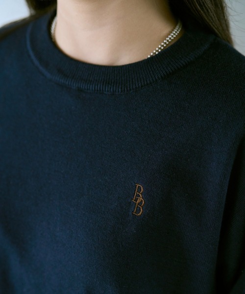 BROKEN BASE(ブロークンベース)の「BB刺繍ハイゲージニット(ニット/セーター・メンズ・グレー系/ネイビー/ブルー系・MEDIUM/LARGE)」の15枚目の写真