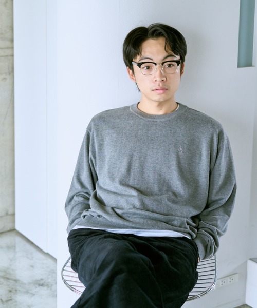 BROKEN BASE(ブロークンベース)の「BB刺繍ハイゲージニット(ニット/セーター・メンズ・グレー系/ネイビー/ブルー系・MEDIUM/LARGE)」の18枚目の写真