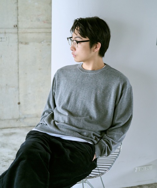 BROKEN BASE(ブロークンベース)の「BB刺繍ハイゲージニット(ニット/セーター・メンズ・グレー系/ネイビー/ブルー系・MEDIUM/LARGE)」の19枚目の写真