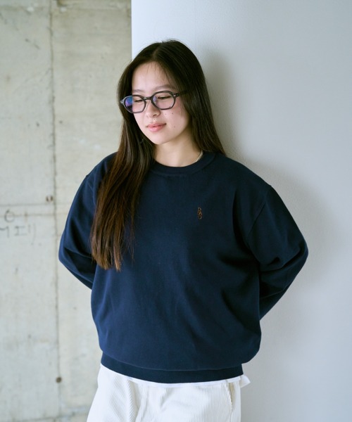 BROKEN BASE(ブロークンベース)の「BB刺繍ハイゲージニット(ニット/セーター・メンズ・グレー系/ネイビー/ブルー系・MEDIUM/LARGE)」の6枚目の写真