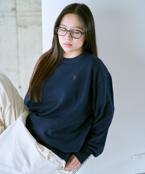 BROKEN BASE(ブロークンベース)の「BB刺繍ハイゲージニット(ニット/セーター・メンズ・グレー系/ネイビー/ブルー系・MEDIUM/LARGE)」の9枚目の写真