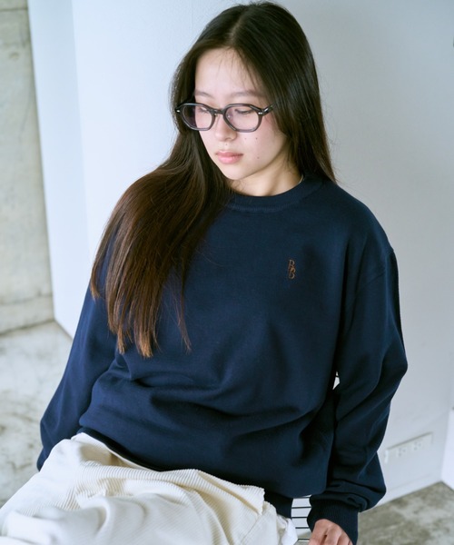 BROKEN BASE(ブロークンベース)の「BB刺繍ハイゲージニット(ニット/セーター・メンズ・グレー系/ネイビー/ブルー系・MEDIUM/LARGE)」の10枚目の写真