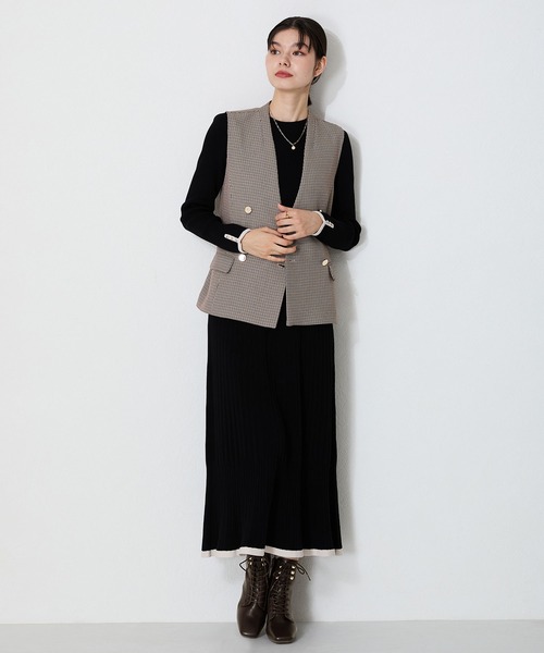 ORiental TRaffic（オリエンタルトラフィック）の「スクエアトゥレースアップヒールブーツ 41428（ブーツ・レディース・ブラック/ブラウン・S/M/L/LL）」の12枚目の写真