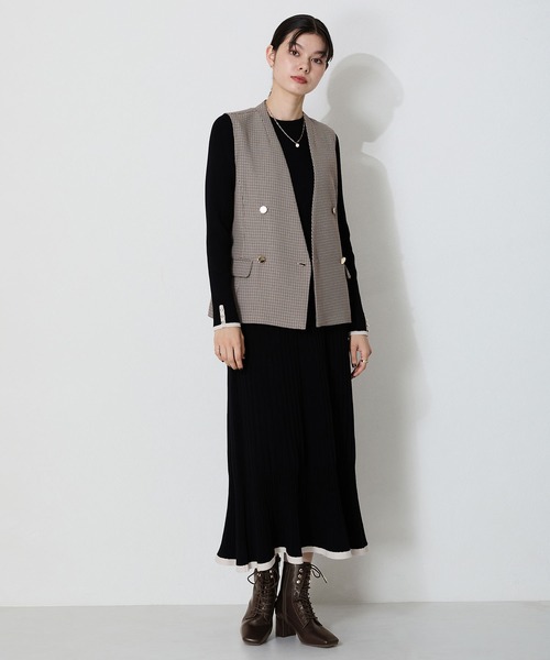 ORiental TRaffic（オリエンタルトラフィック）の「スクエアトゥレースアップヒールブーツ 41428（ブーツ・レディース・ブラック/ブラウン・S/M/L/LL）」の11枚目の写真