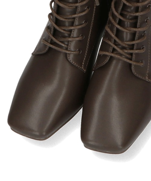 ORiental TRaffic（オリエンタルトラフィック）の「スクエアトゥレースアップヒールブーツ 41428（ブーツ・レディース・ブラック/ブラウン・S/M/L/LL）」の7枚目の写真