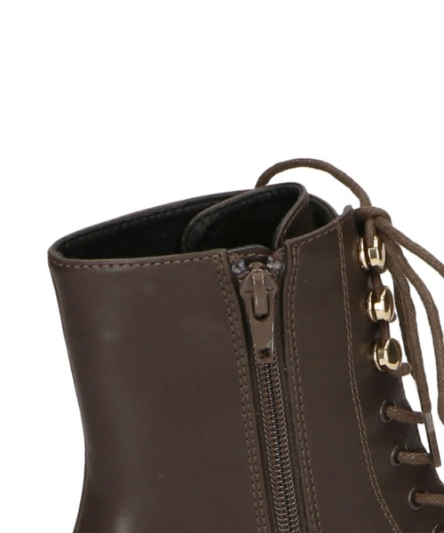 ORiental TRaffic（オリエンタルトラフィック）の「スクエアトゥレースアップヒールブーツ 41428（ブーツ・レディース・ブラック/ブラウン・S/M/L/LL）」の5枚目の写真