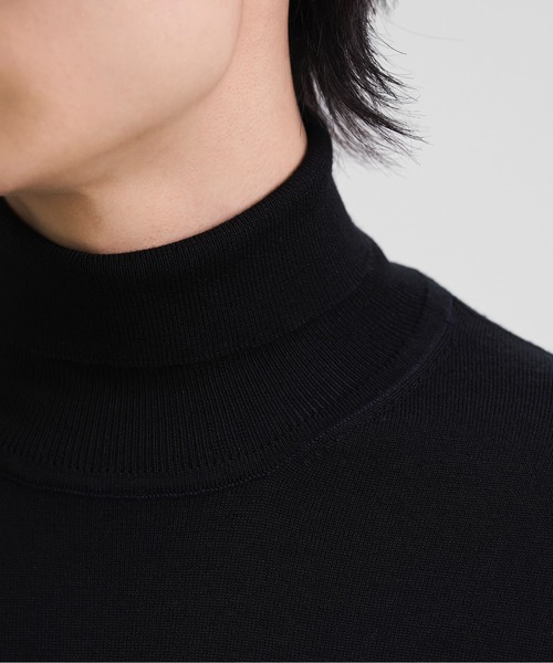 LAPIIS（ラピス）の「MERINO WOOL COLOR STITCH TURTLNECK KNIT（ニット/セーター・メンズ・ブラック/ブルー/オレンジ・LARGE/MEDIUM）」の22枚目の写真