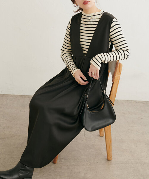 flocky check long shirt dress（Sheller flocky check long