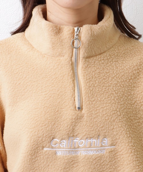 LAドジャース スウェットハーフジップ セール】ボア ロゴ 刺繍 ハーフジップ プルオーパー トップス