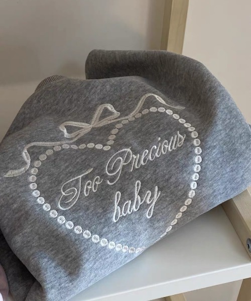 LAC-VERT（ラック・ヴェール）の「ガーリー刺繍スウェット（スウェット・レディース・ピンク/ライトグレー/グレー・FREE）」の6枚目の写真