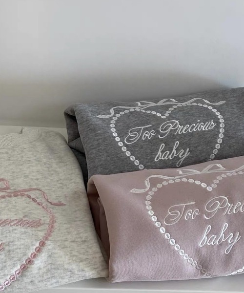 LAC-VERT（ラック・ヴェール）の「ガーリー刺繍スウェット（スウェット・レディース・ピンク/ライトグレー/グレー・FREE）」の8枚目の写真