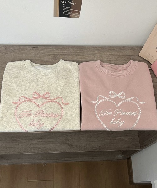 LAC-VERT（ラック・ヴェール）の「ガーリー刺繍スウェット（スウェット・レディース・ピンク/ライトグレー/グレー・FREE）」の14枚目の写真