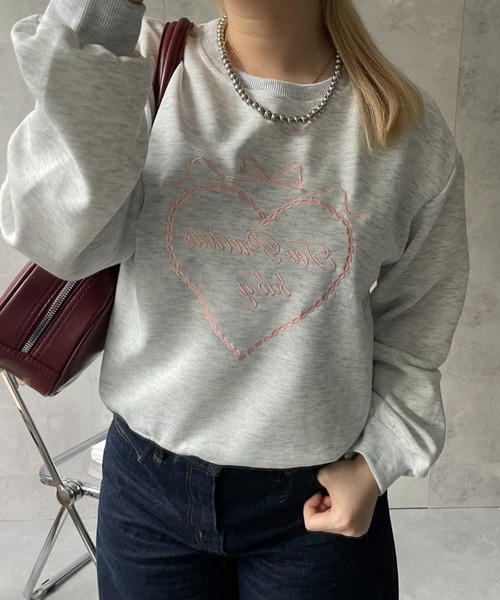 セール】ガーリー刺繍スウェット（スウェット）｜LAC-VERT（ラック