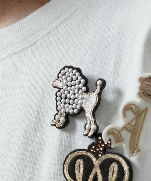 刺繍ワッペンブローチ＜プードル＞（ブローチ/コサージュ）｜SALON 