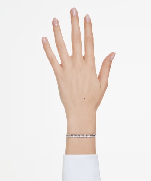 SWAROVSKI（スワロフスキー）の「【公式】【スワロフスキー】Matrix Tennisブレスレット ラウンドカット, ホワイト, ロジウム・プレーティング（ブレスレット・レディース・ホワイト・M）」の6枚目の写真