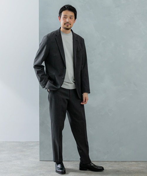 【Ma-chan★】美品♡セオリー ストライプリネン風ウール パンツスーツ セール】LIFE STYLE TAILOR ウールライクストレッチ