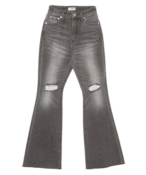 EVRIS（エヴリス）の「スリムフレアダメージデニムパンツ（デニムパンツ・レディース・ブラック/ブルー・MEDIUM/SMALL）」の18枚目の写真