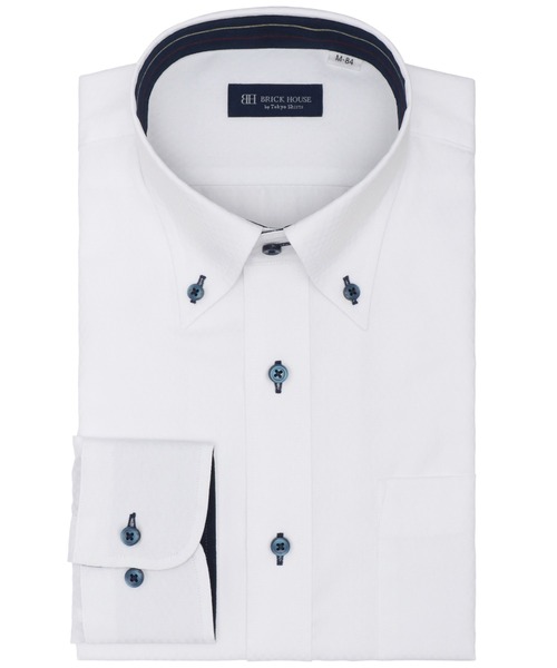 TOKYO SHIRTS(トウキョウシャツ)の「形態安定ノーアイロン ボタンダウン 長袖ビジネスワイシャツ(ビジネスシャツ・メンズ・ホワイト・首回り39cm-裄丈80cm/首回り39cm-裄丈84cm/首回り41cm-裄丈82cm/首回り41cm-裄丈86cm/首回り43cm-裄丈86cm/首回り37cm-裄丈80cm/首回り42cm-裄丈82cm/首回り42cm-裄丈86cm/首回り43cm-裄丈82cm)」の1枚目の写真
