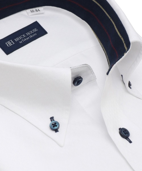 TOKYO SHIRTS(トウキョウシャツ)の「形態安定ノーアイロン ボタンダウン 長袖ビジネスワイシャツ(ビジネスシャツ・メンズ・ホワイト・首回り39cm-裄丈80cm/首回り39cm-裄丈84cm/首回り41cm-裄丈82cm/首回り41cm-裄丈86cm/首回り43cm-裄丈86cm/首回り37cm-裄丈80cm/首回り42cm-裄丈82cm/首回り42cm-裄丈86cm/首回り43cm-裄丈82cm)」の2枚目の写真