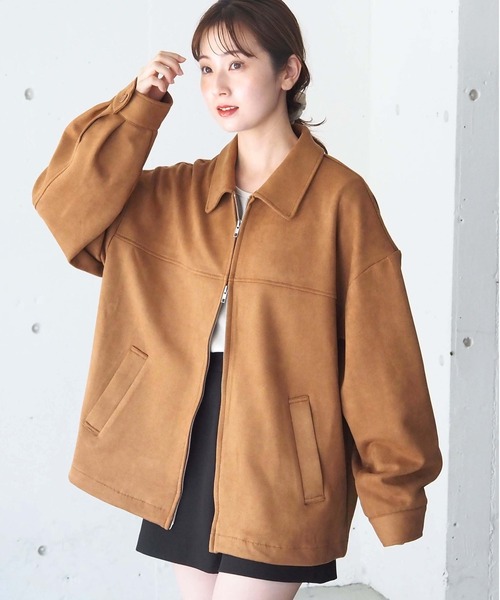 tiptop（ティップトップ）の「【ZOZO限定アイテム/セットアップ対応】合皮ダブルジップブルゾン（ブルゾン・レディース・ブラウン/アイボリー/ブラック/ブラウン系その他/ベージュ系その他・FREE）」の5枚目の写真