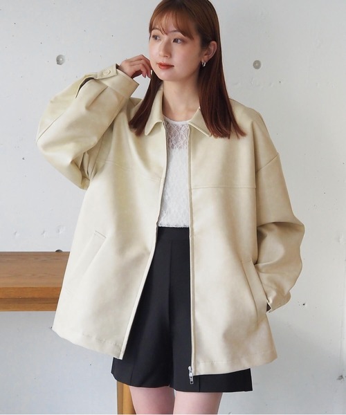 セール】【ZOZO限定アイテム/セットアップ対応】合皮ダブルジップ