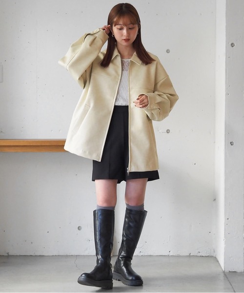 セール】【ZOZO限定アイテム/セットアップ対応】合皮ダブルジップ