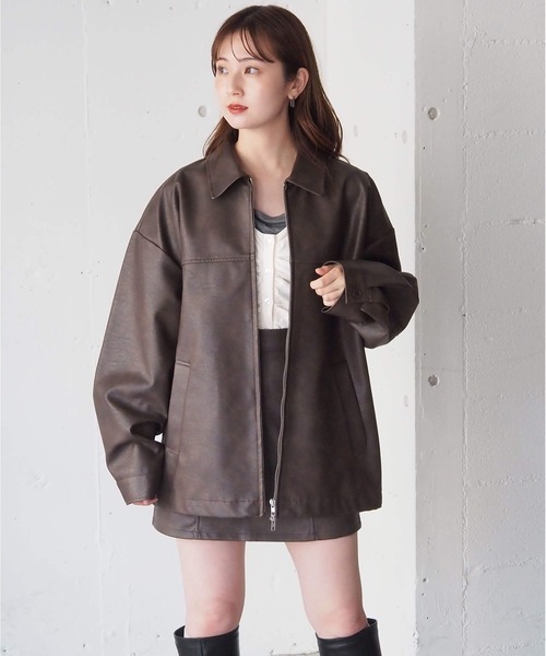 セール】【ZOZO限定アイテム/セットアップ対応】合皮ダブルジップ