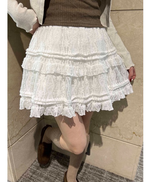 PHILLY(フィリー)の「【PHILLY】レースミニスカート(スカート・レディース・アイボリー/ホワイト・FREE)」の1枚目の写真