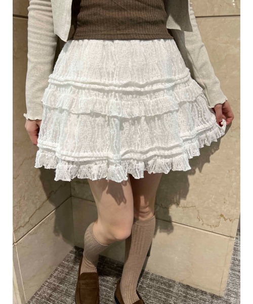 PHILLY(フィリー)の「【PHILLY】レースミニスカート(スカート・レディース・アイボリー/ホワイト・FREE)」の11枚目の写真