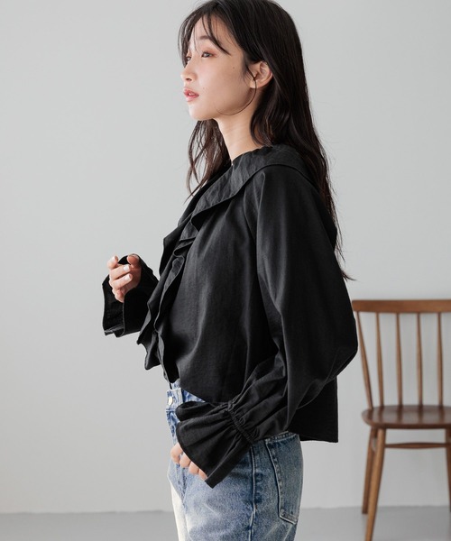 LOWRYS FARM(ローリーズファーム)の「2WAYフリルクロスブラウス 252726(シャツ/ブラウス・レディース・ホワイト/ブラック/ピンク・FREE)」の11枚目の写真