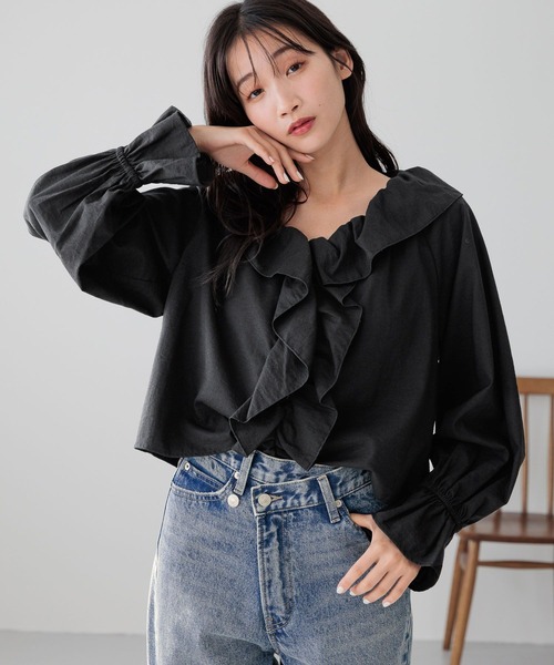 セール】2WAYフリルクロスブラウス 252726（シャツ/ブラウス