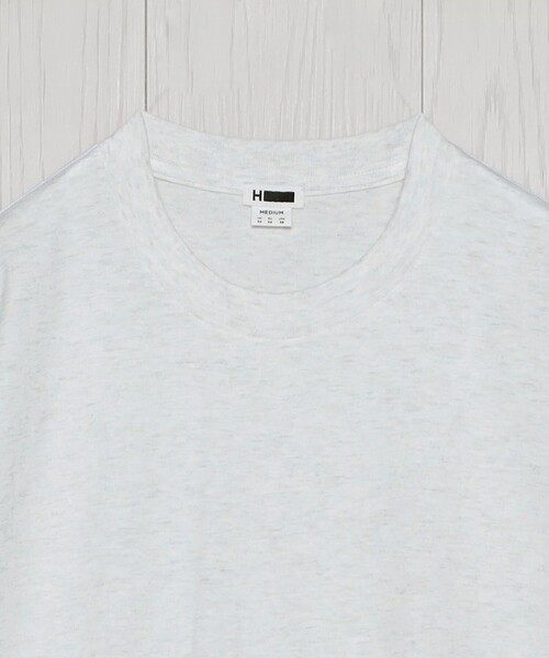 H BEAUTY&YOUTH UNITED ARROWS(エイチビューティーアンドユースユナイテッドアローズ)の「<H>ハイブリッドコットン チューブ クルーネックショートスリーブ(Tシャツ/カットソー・メンズ・ブラック/ブラウン/ホワイト/ライトグレー/ネイビー・M/S/L)」の6枚目の写真