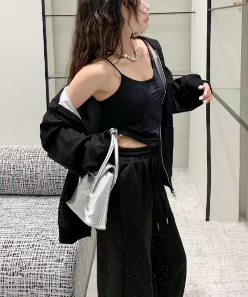 セール】【上下セット】キラキラスウェットパーカー×スウェット