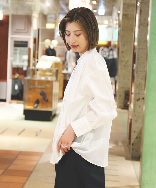 Demi-Luxe BEAMS（デミルクス ビームス）の「コットン ランダムタック シャツ［手洗い可］（シャツ/ブラウス・レディース・ホワイト/サックスブルー・36/38）」の17枚目の写真