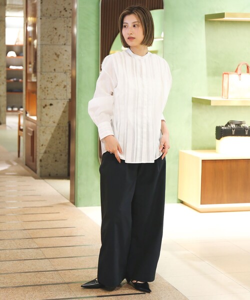 Demi-Luxe BEAMS（デミルクス ビームス）の「コットン ランダムタック シャツ［手洗い可］（シャツ/ブラウス・レディース・ホワイト/サックスブルー・36/38）」の19枚目の写真