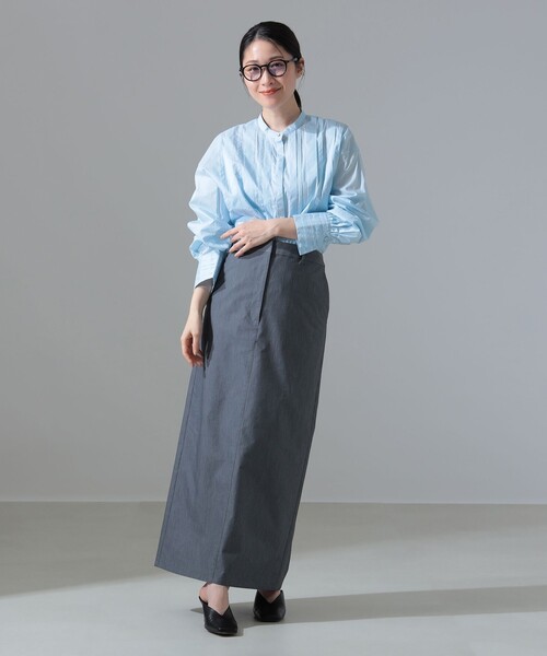 Demi-Luxe BEAMS（デミルクス ビームス）の「コットン ランダムタック シャツ［手洗い可］（シャツ/ブラウス・レディース・ホワイト/サックスブルー・36/38）」の20枚目の写真