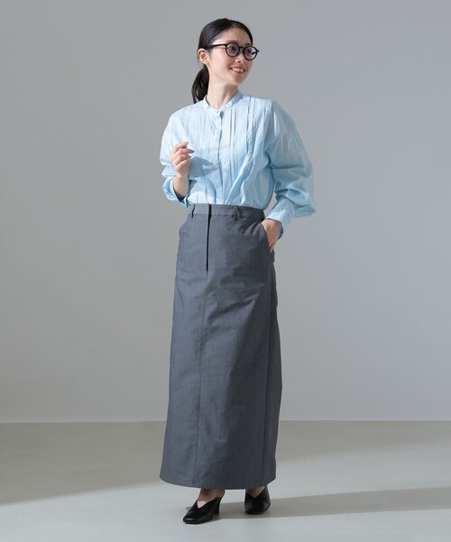 Demi-Luxe BEAMS（デミルクス ビームス）の「コットン ランダムタック シャツ［手洗い可］（シャツ/ブラウス・レディース・ホワイト/サックスブルー・36/38）」の21枚目の写真