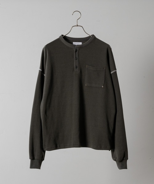 iasof イアソフ　ヘンリーネックサーマル　ランチキ まさき - サーマルヘンリーネックロングスリーブTシャツ made in
