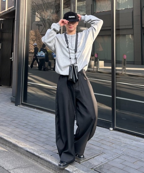 INTER FACTORY 長袖Tシャツ MEDIUM チャコールグレー メンズ