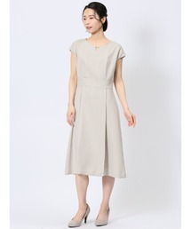 m.f.editorial | 【ストレッチ ウォッシャブル UV】m.f.エディトリアルレディース 半袖タックワンピース(セットアップ可能)(ワンピース)