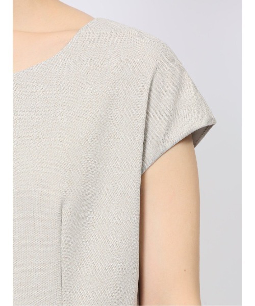 m.f.editorial（エムエフエディトリアル）の「【ストレッチ ウォッシャブル UV】m.f.エディトリアルレディース 半袖タックワンピース(セットアップ可能)（ワンピース・レディース・ベージュ・S/MEDIUM/LARGE）」の11枚目の写真